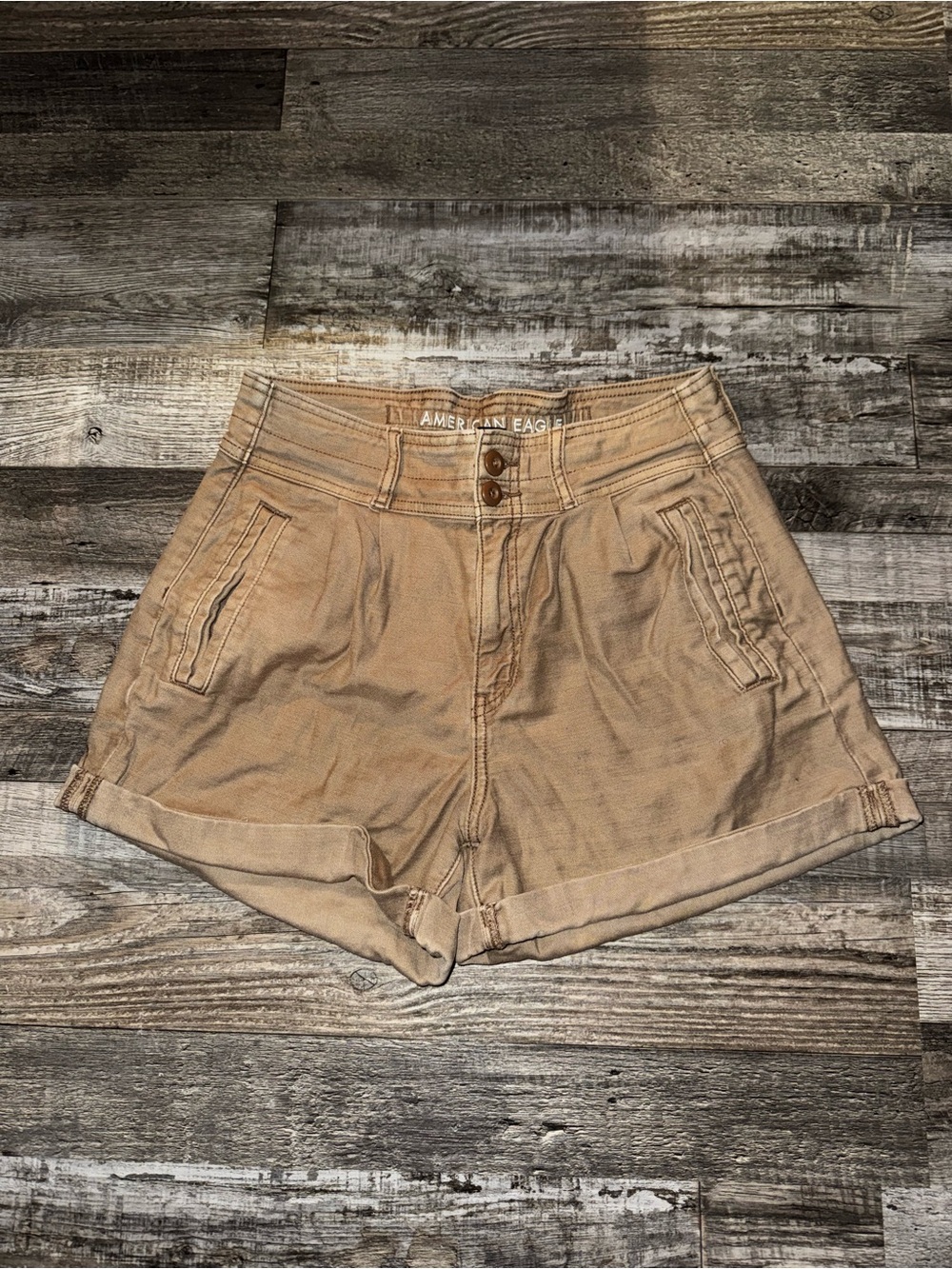 American Eagle Baggy Mom Short High Waist Shorts in Brown Size 4